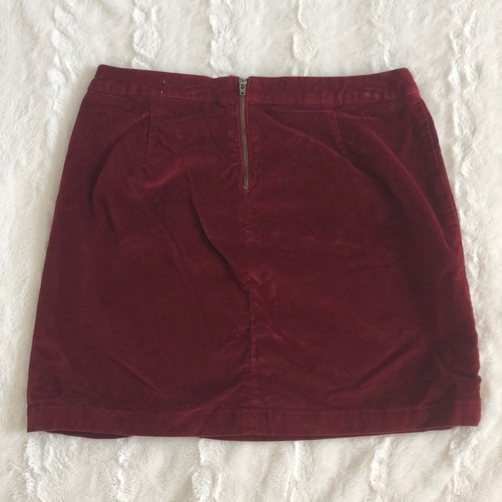 Wine Corduroy Skirt - Picture 2 of 4